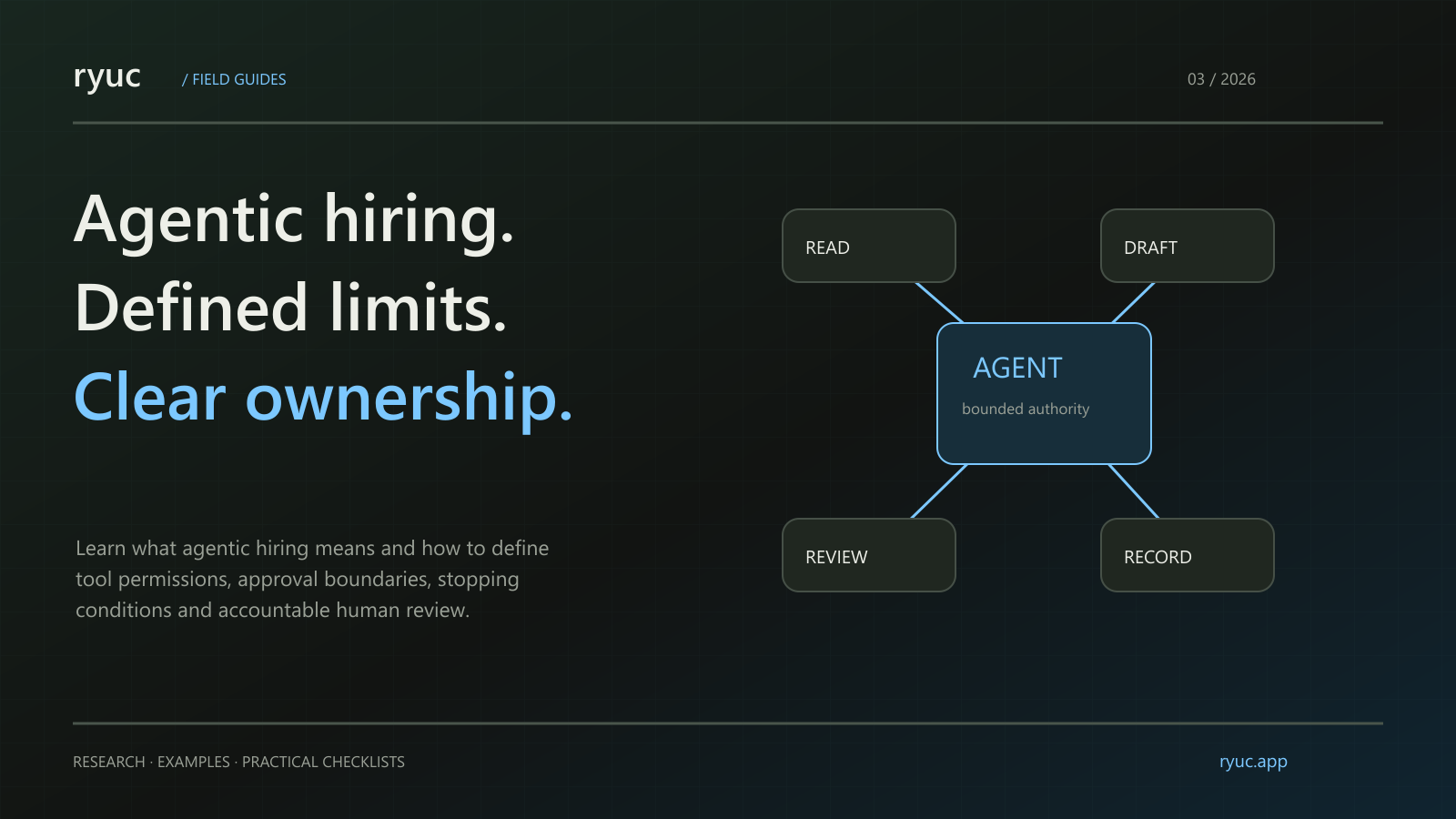 Original editorial illustration for Agentic Hiring: What to Automate and Where to Stop