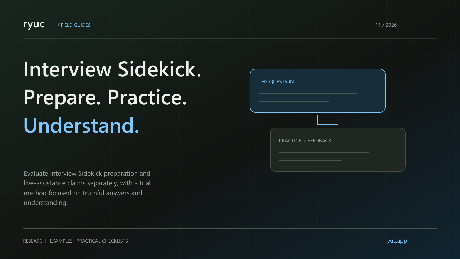 Original editorial illustration for Interview Sidekick: Preparation, Live Help and Review