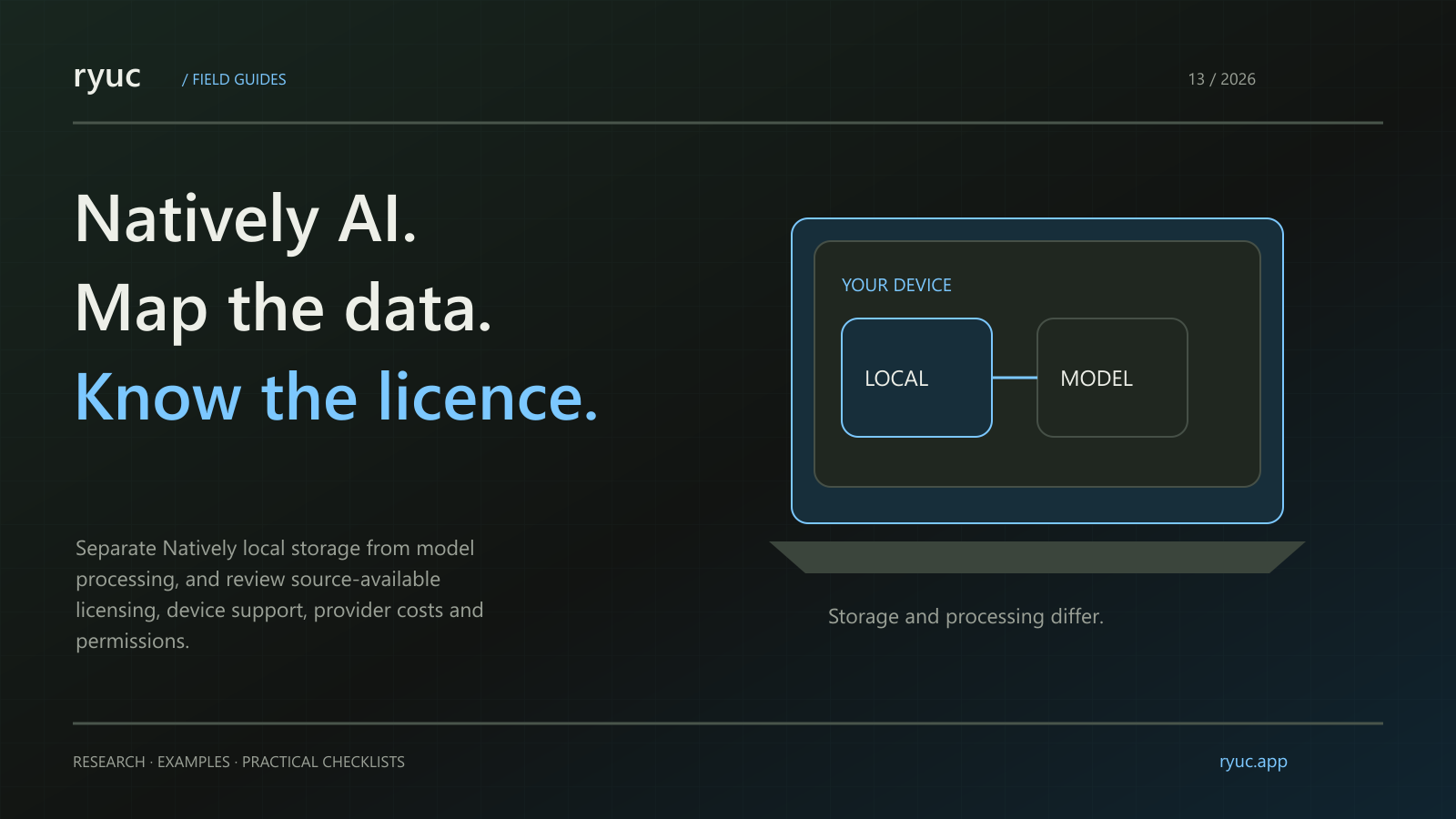 Original editorial illustration for Natively AI: Local Storage, Models and Licence Explained